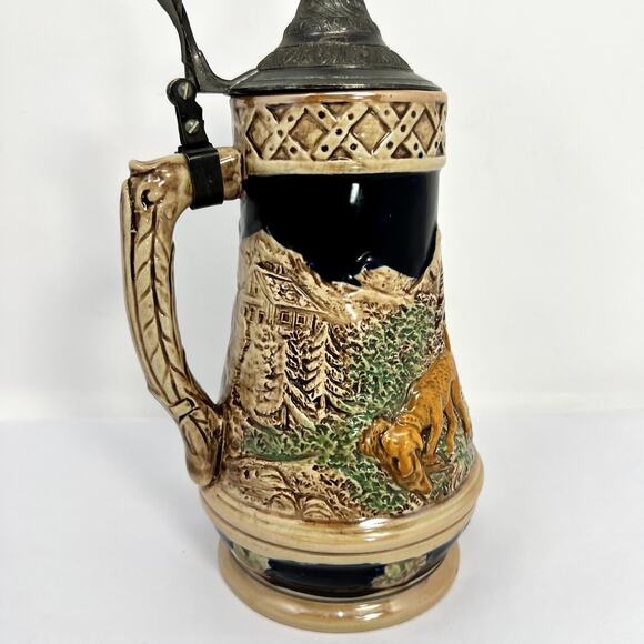 Mid Century German Beer Stein Music Box VTG Collect Decor Wiesn  Octoberfest - Picture 8 of 11